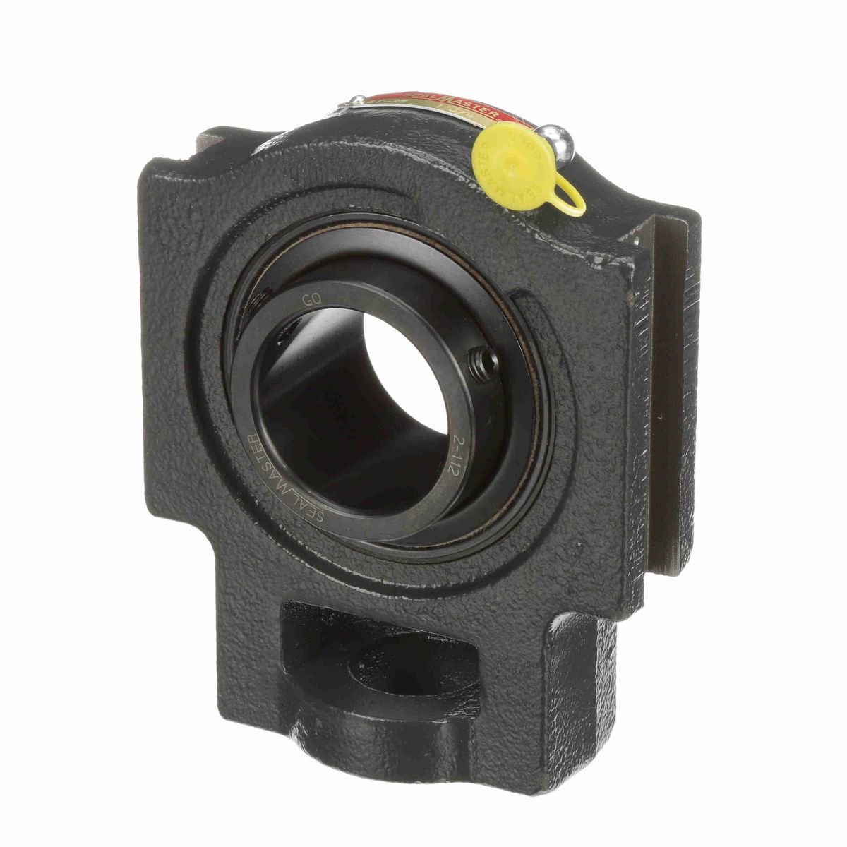 Sealmaster Mounted Cast Iron Wide Slot Take Up Ball Bearing - 52100 Bearing Steel, Black Oxided - Setscrew Lock - ST-28