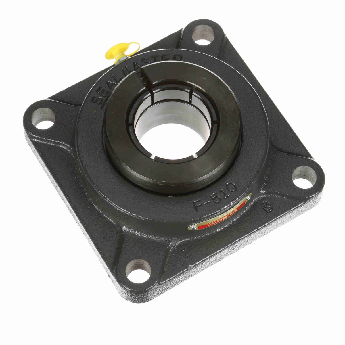 Sealmaster Mounted Cast Iron Four Bolt Flange Ball Bearing - 52100 Bearing Steel, Black Oxided - Concentric Lock - SF-32TC
