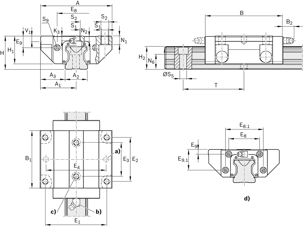 Шариковая каретка устойчивая к коррозии с покрытием Resist CR Bosch Rexroth KWC-065-FNS-C0-H-2 [R165169360]