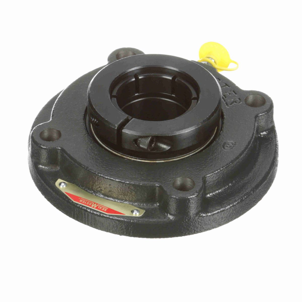 Sealmaster Mounted Cast Iron Flange Cartridge Ball Bearing - 52100 Bearing Steel, Black Oxided - Concentric Lock - Extra Low Drag - SFC-24T XLO