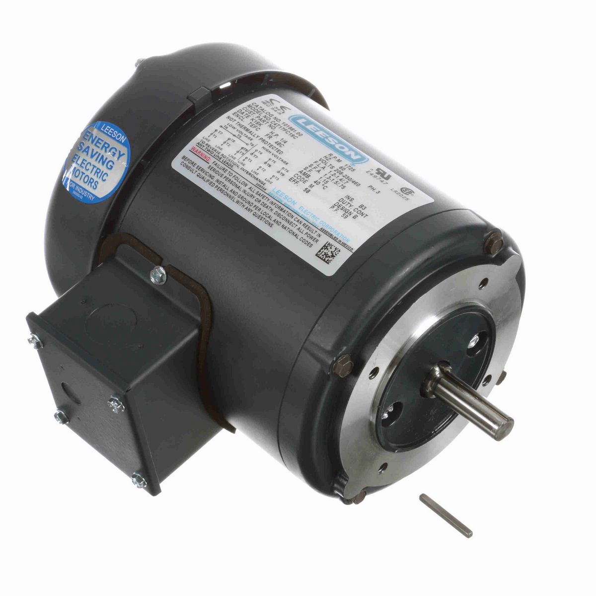 LEESON General Purpose Motor, 0.25 HP, 3 Ph, 60 Hz, 230/460 V, 1800 RPM, 48C Frame, TEFC - 101981.00