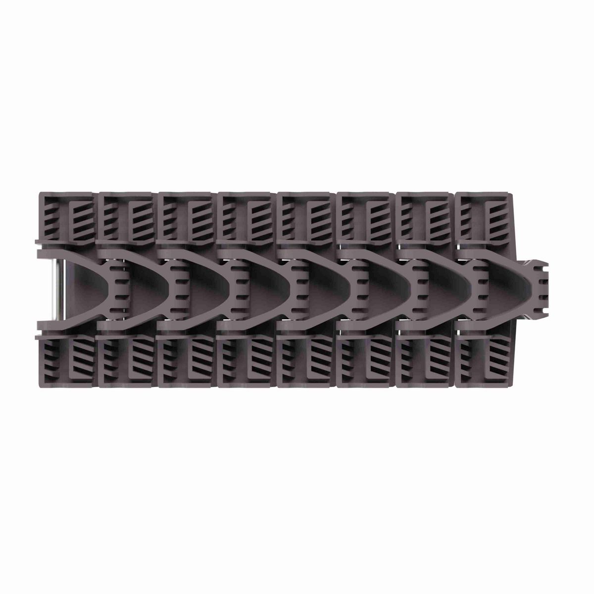 Rexnord 1040FTM Side-flexing Solid Top, Material: Brown High Performance, Width: 3.3in, Pitch: 1in - 10608553