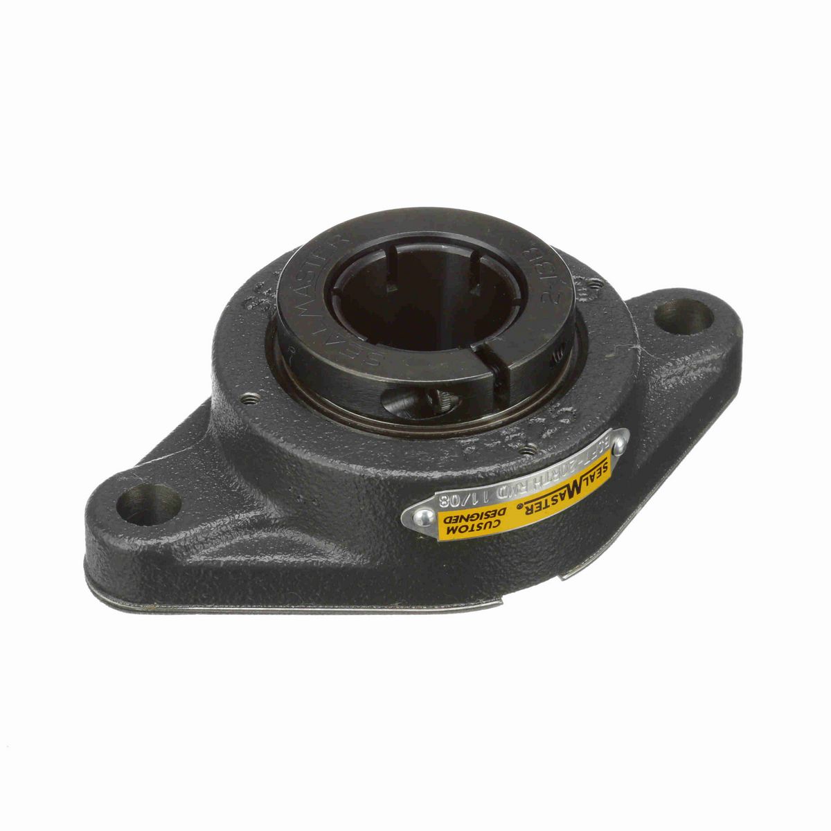 Sealmaster Mounted Cast Iron Two Bolt Flange Ball Bearing - 52100 Bearing Steel, Black Oxided - Concentric Lock - Reduced Maintenance - Lubed for Life - BSFT-20RTH RMD
