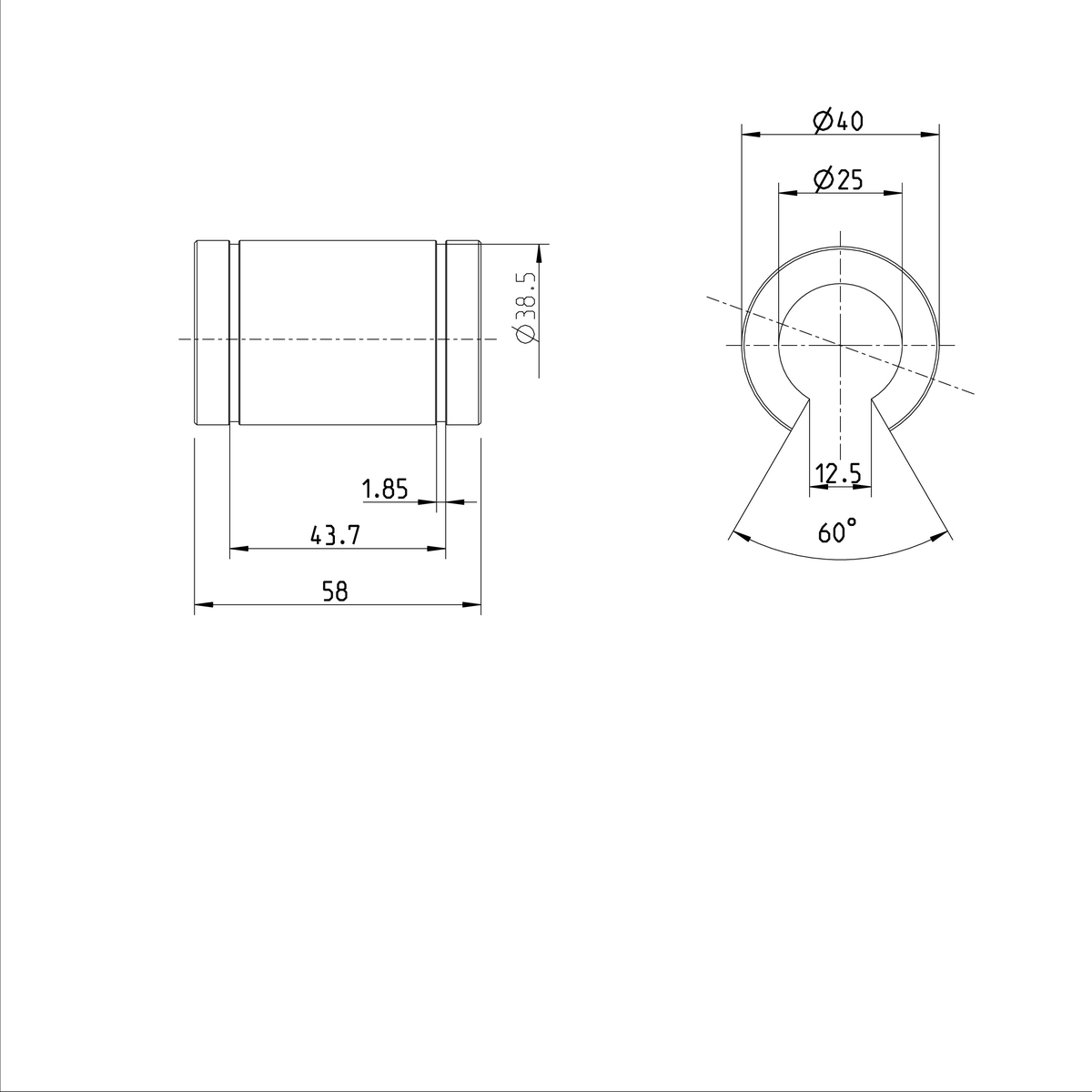 Стандартная линейная втулка Bosch Rexroth KBM-O-25-VD [R063202505]