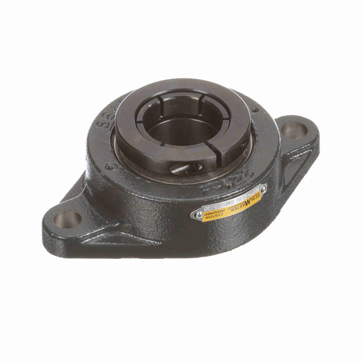 Sealmaster Mounted Cast Iron Two Bolt Flange Ball Bearing - 52100 Bearing Steel, Black Oxided - Concentric Lock - Reduced Maintenance - Lubed for Life - BSFT-27TH RMD