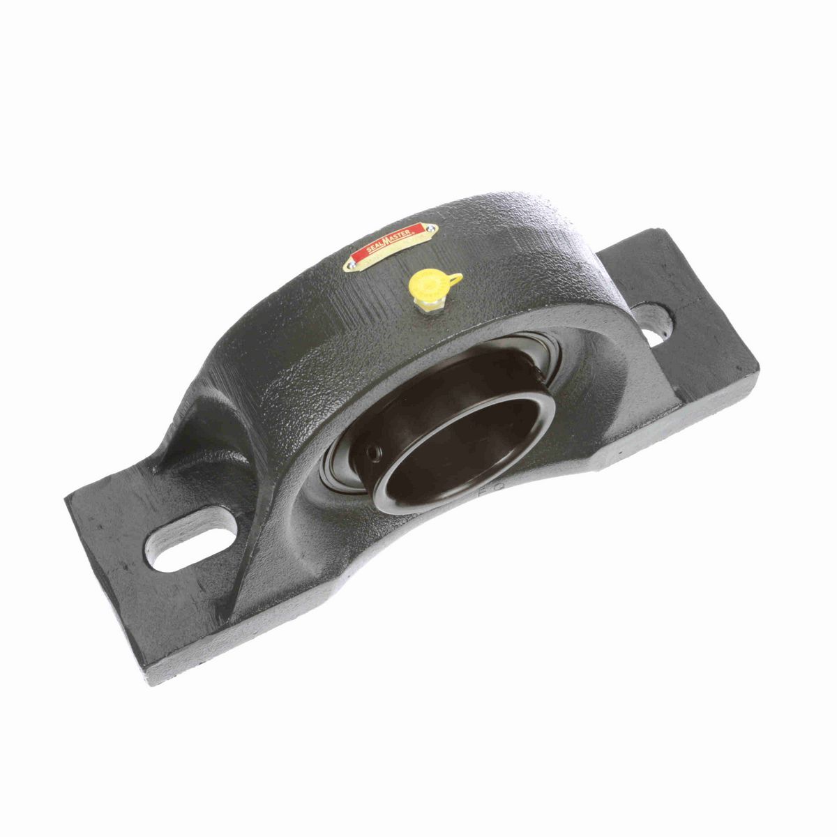 Sealmaster Mounted Cast Iron Two Bolt Pillow Block Ball Bearing - 52100 Bearing Steel, Black Oxided - Setscrew Lock - SP-55