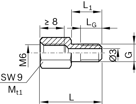 Удлинитель для роликовых рельсовых систем Bosch Rexroth M6X16-M6 [R345503704]