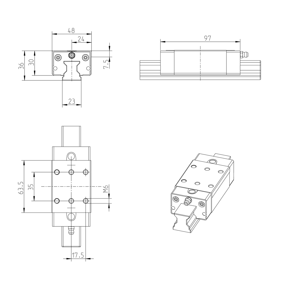 Роликовая каретка из углеродистой стали Bosch Rexroth RWD-025-SNS-C2-H-2 [R18222232X]