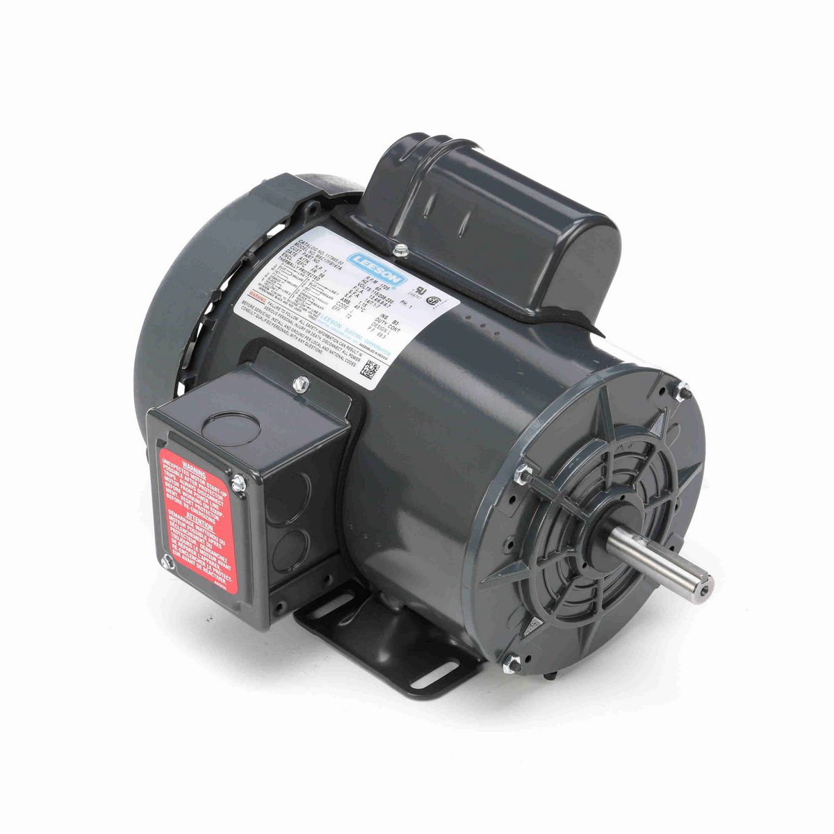 LEESON Agricultural Motor, 1 HP, 1 Ph, 60 Hz, 115/230 V, 1800 RPM, 56 Frame, TEFC - 117865.00