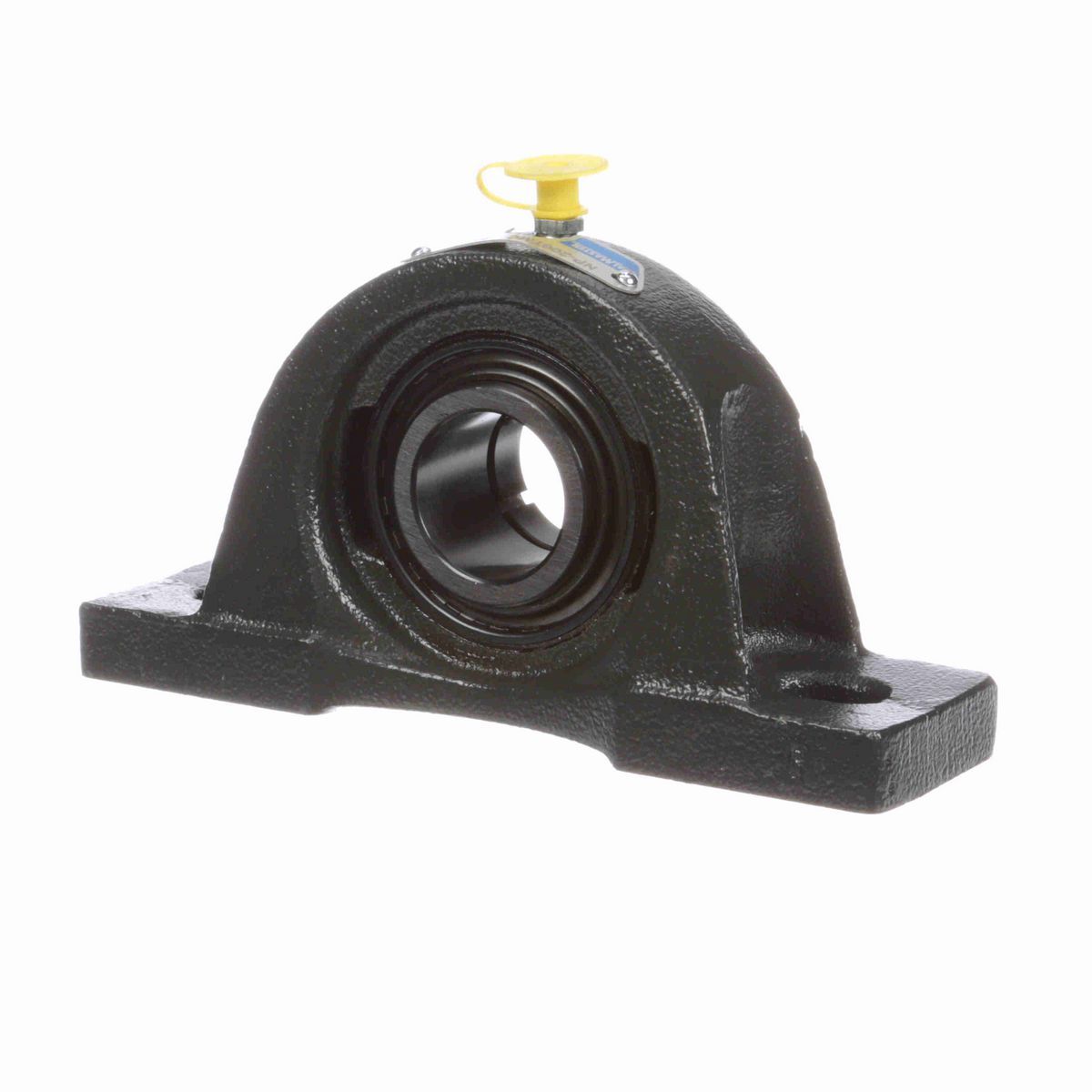 Sealmaster Mounted Cast Iron Two Bolt Pillow Block Ball Bearing - 52100 Bearing Steel, Black Oxided - Concentric Lock - NP-206TMC