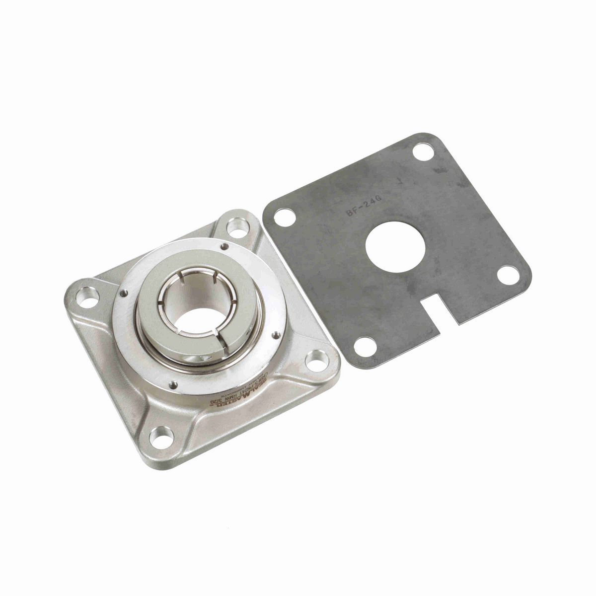 Sealmaster Mounted Stainless Steel Four Bolt Flange Ball Bearing - 52100 Bearing Steel, Phosphorus Nickel Coated - Concentric Lock - Corrosion Resistant - Reduced Maintenance - Lubed for Life - CRBFS-PN24T RMW