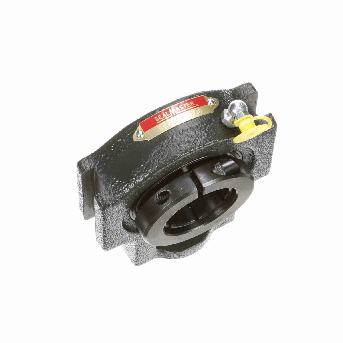 Sealmaster Mounted Cast Iron Wide Slot Take Up Ball Bearing - 52100 Bearing Steel, Black Oxided - Concentric Lock - ST-23T