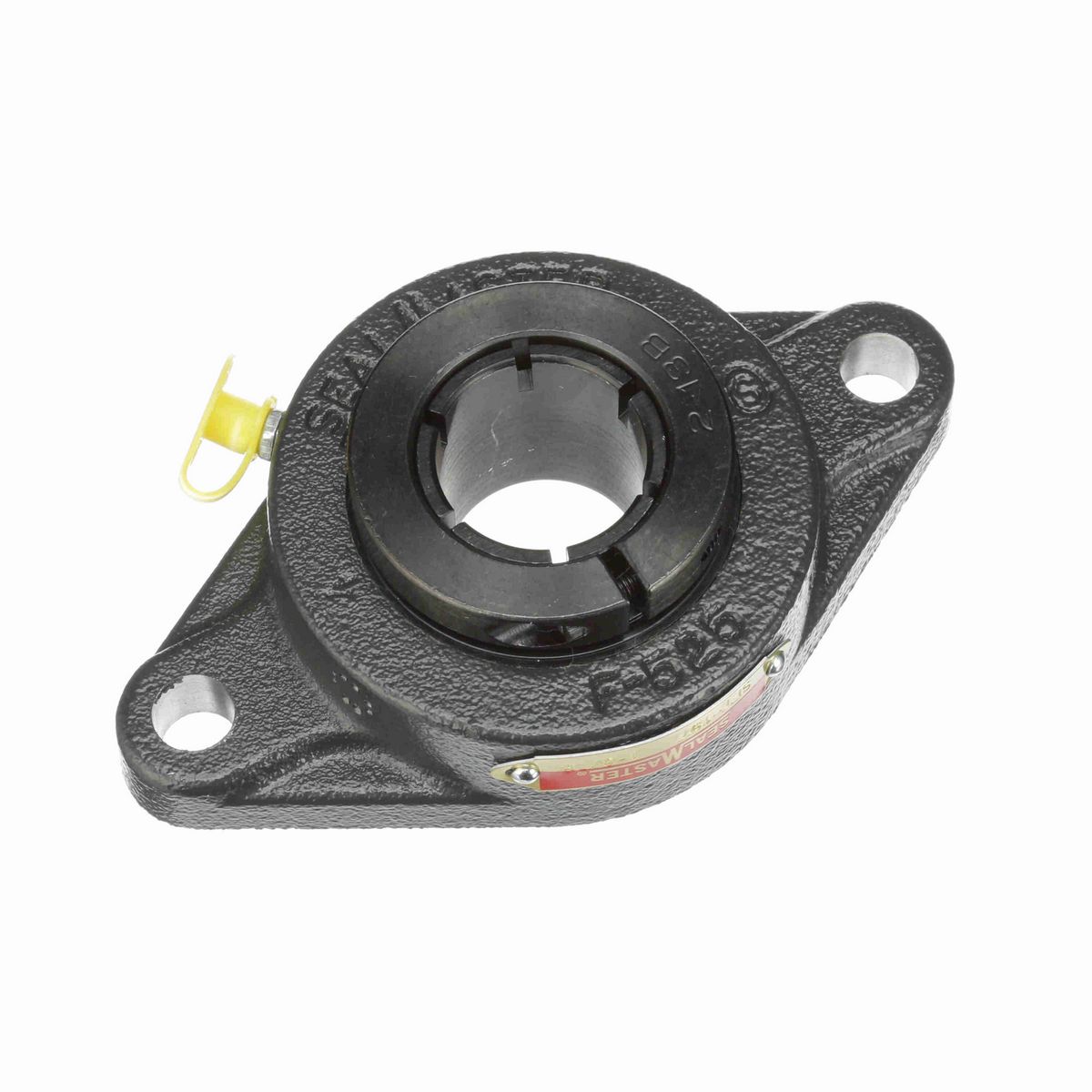 Sealmaster Mounted Cast Iron Two Bolt Flange Ball Bearing - 52100 Bearing Steel, Black Oxided - Concentric Lock - SFT-19T