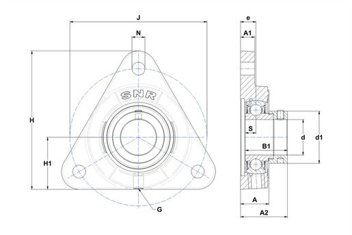 Фланцевый подшипниковый узел SNR ESFTE209T04