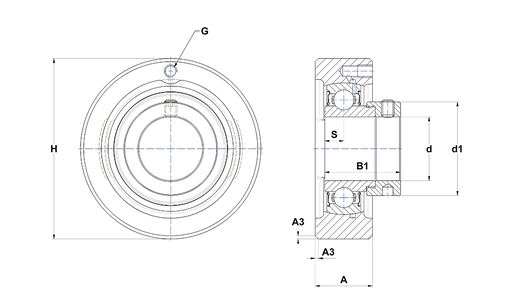 Фланцевый подшипниковый узел SNR ESC209-27T20