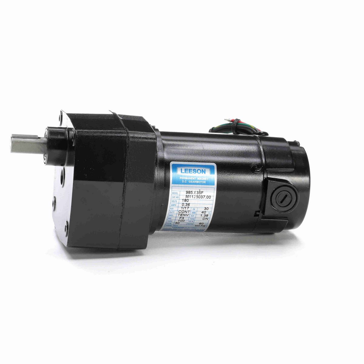 LEESON Parallel Shaft Gearmotor, 0.06 HP, 180 V, 30 RPM, 30 Frame, TENV - M1125037.00