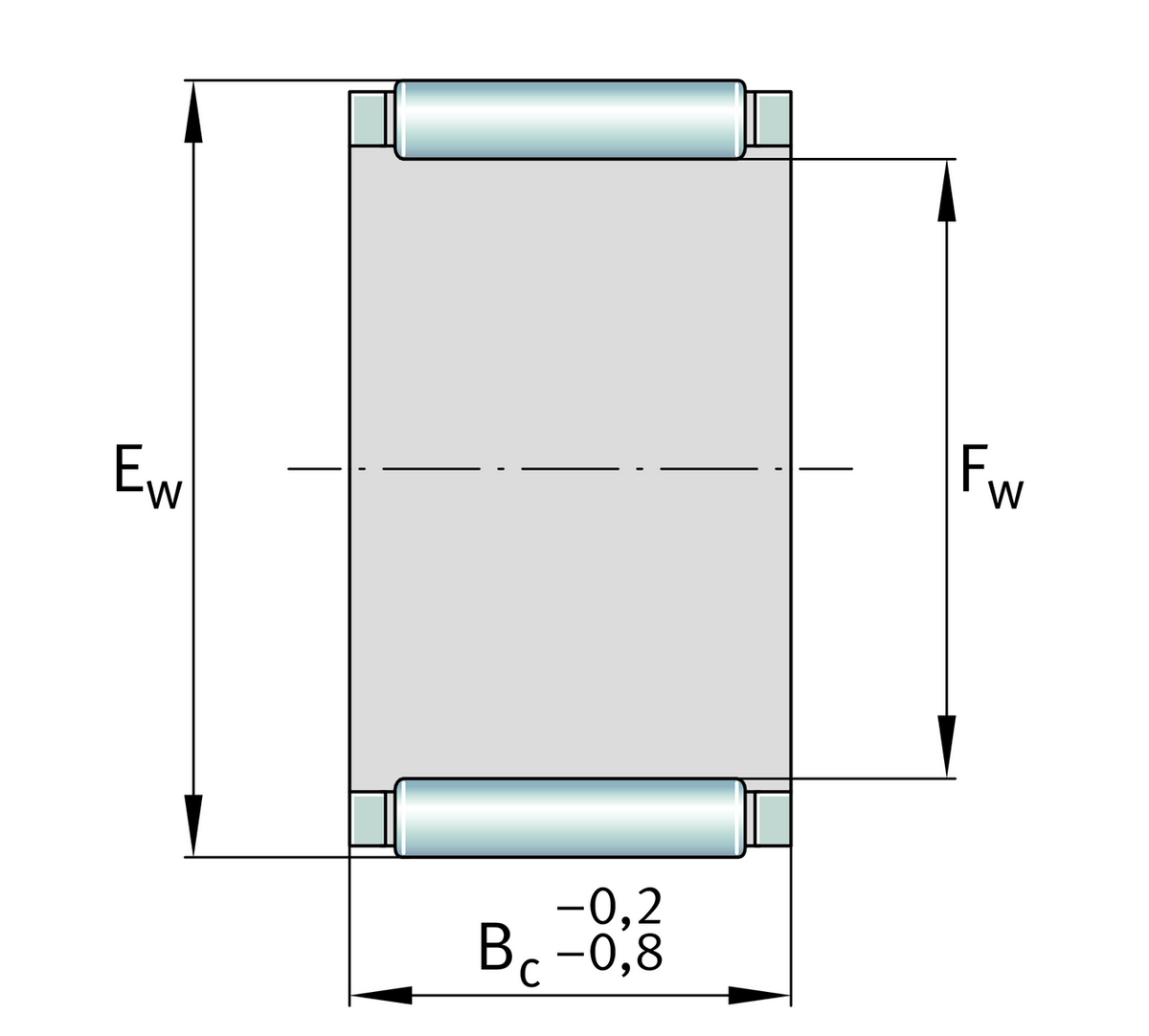 Игольчатый подшипник без колец INA K70X76X20