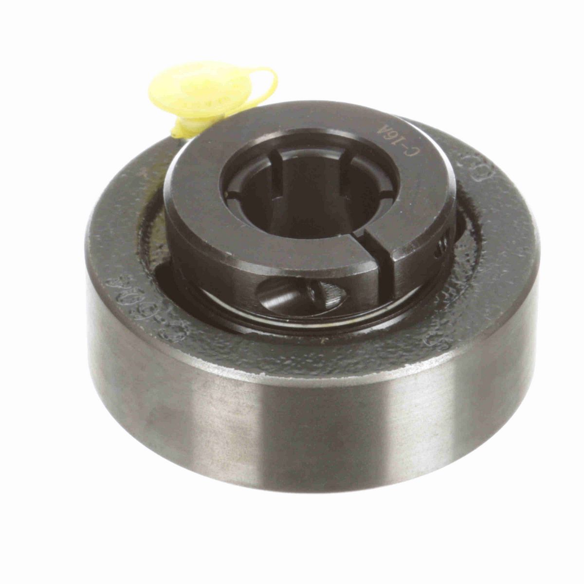 Sealmaster Mounted Cast Iron Cylindrical Cartridge Ball Bearing - 52100 Bearing Steel, Black Oxided - Concentric Lock - SC-15T