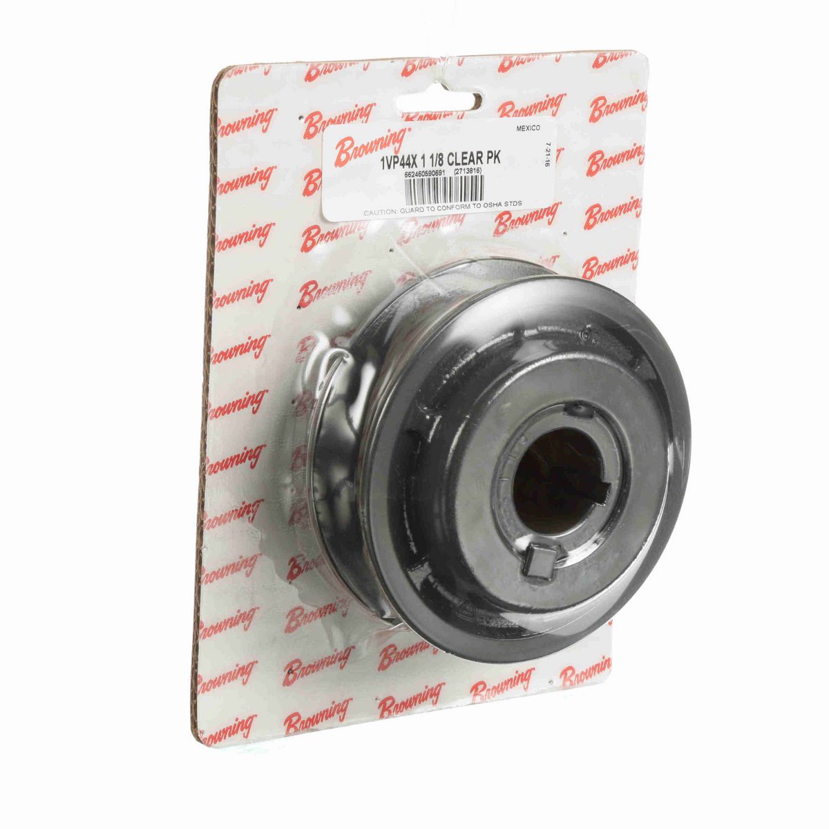 Browning 1 Groove Cast Iron Finish Bore FHP Variable Pitch Sheave Clear Pack - 1VP44X 1 1/8 CLEAR PK