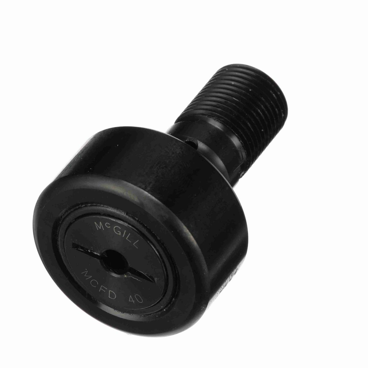 Опорный ролик с цапфой McGill CAMROL MCFDE 40, бочкообразный, повышенной грузоподъемности, со щитком, со шлицем под отвёртку, метрический