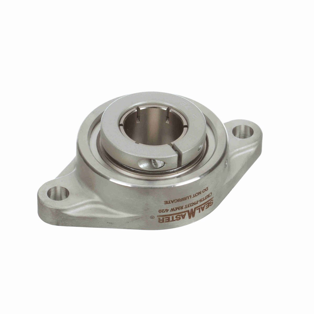 Sealmaster Mounted Stainless Steel Two Bolt Flange Ball Bearing - 52100 Bearing Steel, Phosphorus Nickel Coated - Concentric Lock - Corrosion Resistant - Reduced Maintenance - Lubed for Life - CRFTS-PN23T RMW