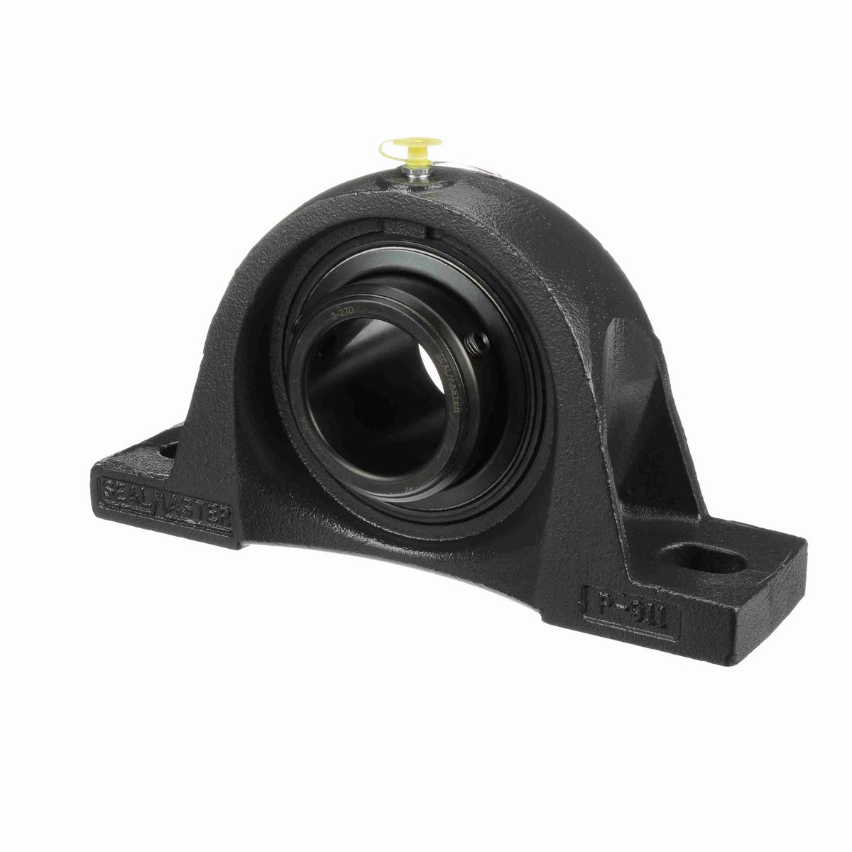 Sealmaster Mounted Cast Iron Two Bolt Pillow Block Ball Bearing - 52100 Bearing Steel, Black Oxided - Double Setscrew Lock - MSPD-39