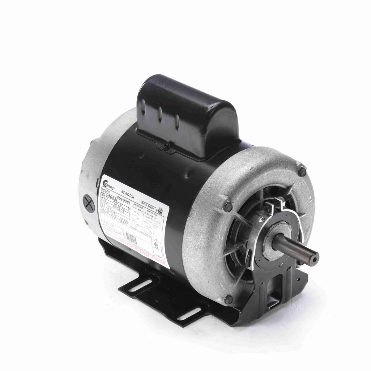 Century Fan and Blower Motor, 1/2 HP, 1 Ph, 60 Hz, 115/230 V, 1800 RPM, J56 Frame, DP - C461