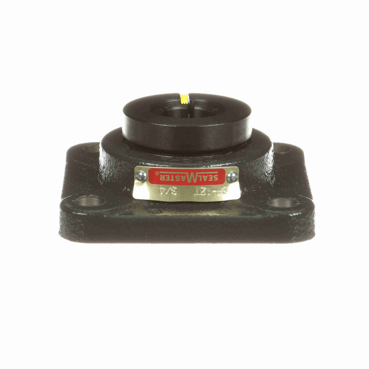 Sealmaster Mounted Cast Iron Four Bolt Flange Ball Bearing - 52100 Bearing Steel, Black Oxided - Concentric Lock - SF-12T