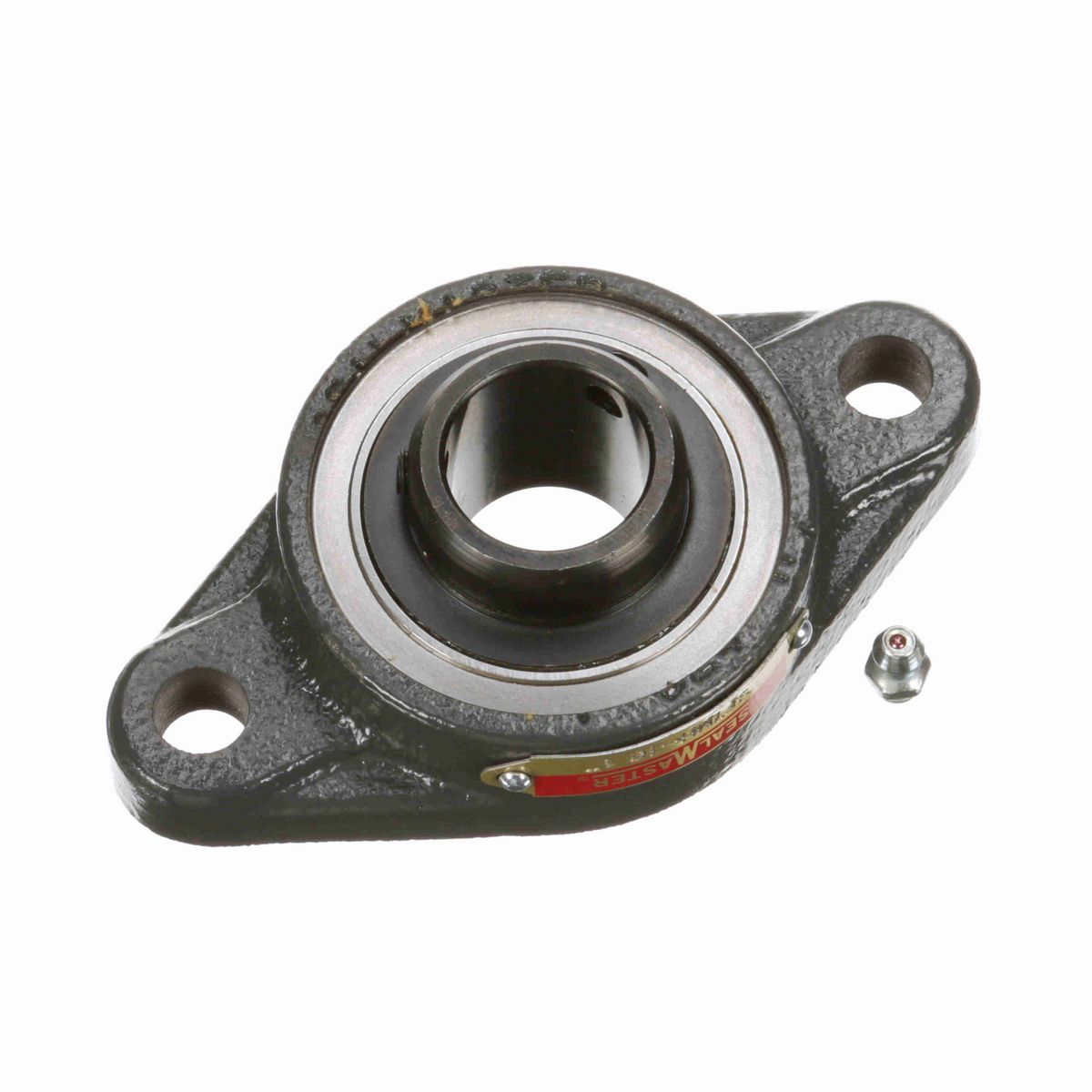 Sealmaster Mounted Cast Iron Two Bolt Flange Ball Bearing - 52100 Bearing Steel, Black Oxided - Setscrew Lock - SFTMH-16