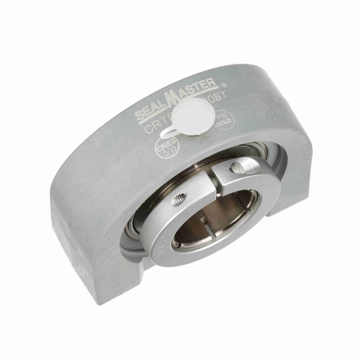 Sealmaster Mounted Composite Tapped Base Pillow Block Ball Bearing - 52100 Bearing Steel, Phosphorus Nickel Coated - Concentric Lock - Corrosion Resistant - CRTBC-PN208T