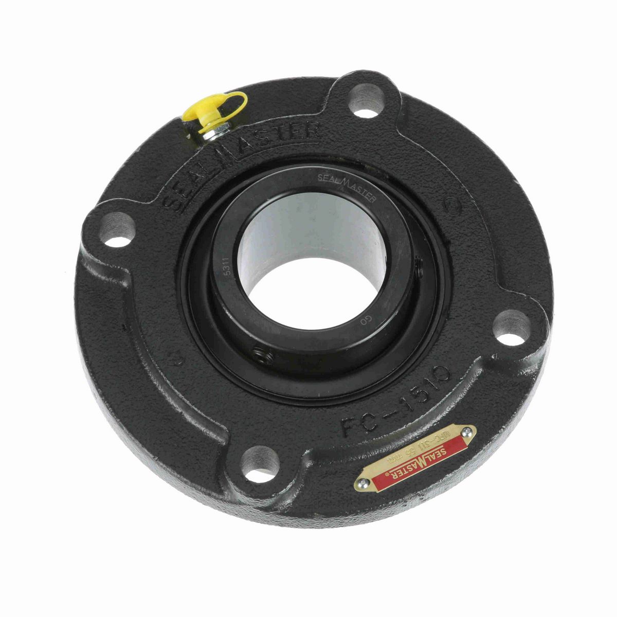 Sealmaster Mounted Cast Iron Flange Cartridge Ball Bearing - 52100 Bearing Steel, Black Oxided - Setscrew Lock - MFC-311