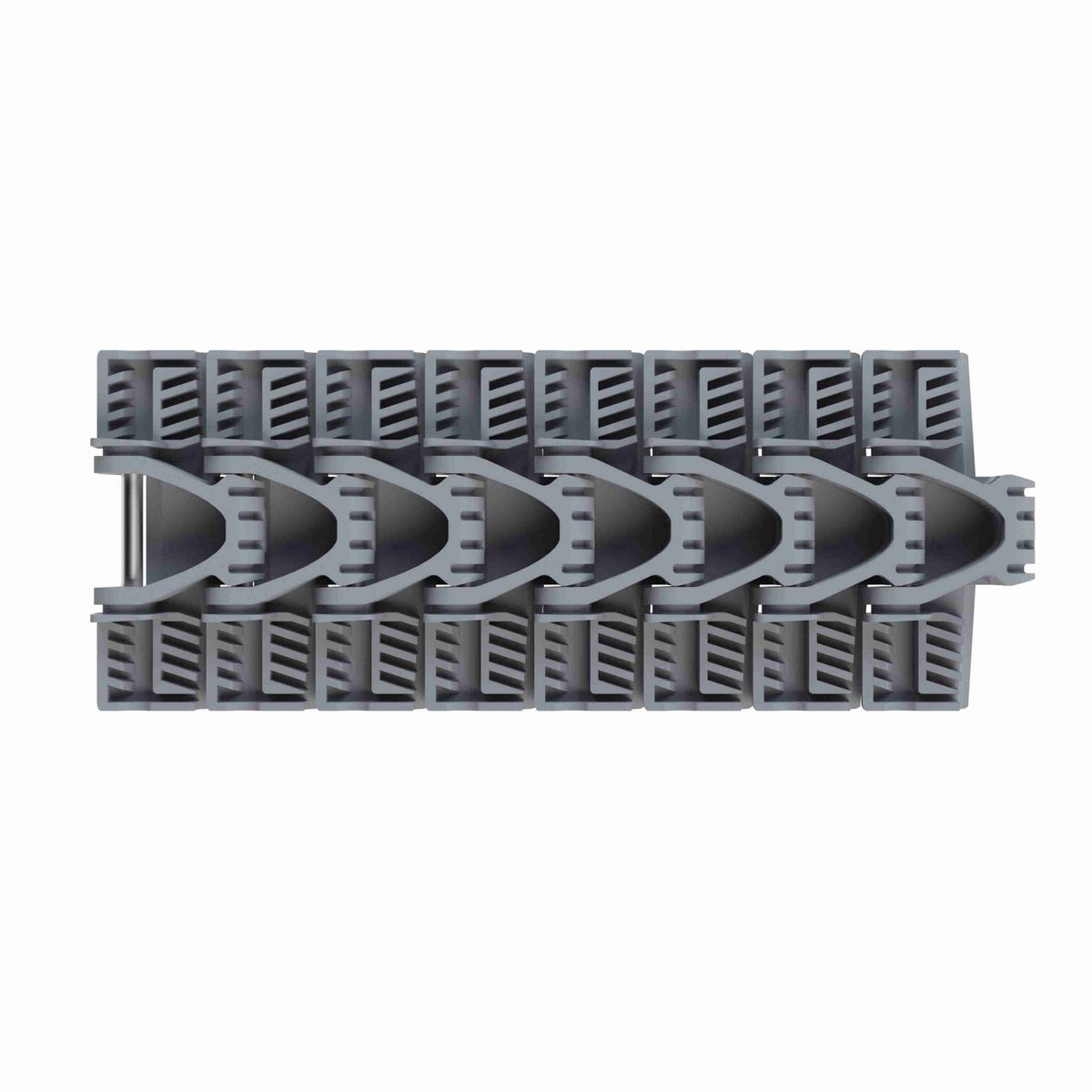 Rexnord 1040FTM Side-flexing Solid Top, Material: Silver Platinum Series™ X, Width: 3.3in, Pitch: 1in - 10604578