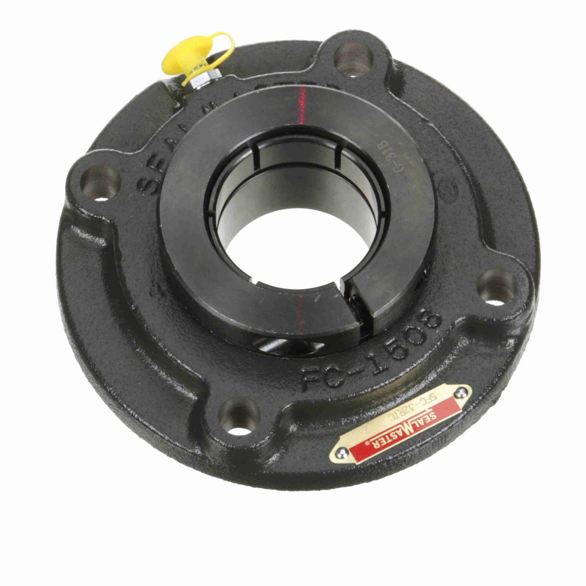 Sealmaster Mounted Cast Iron Flange Cartridge Ball Bearing - 52100 Bearing Steel, Black Oxided - Concentric Lock - SFC-32RTC