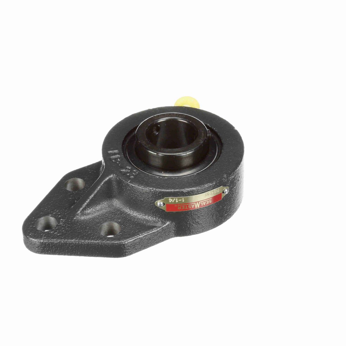 Sealmaster Mounted Cast Iron Three Bolt Flange Bracket Ball Bearing - 52100 Bearing Steel, Black Oxided - Setscrew Lock - FB-20