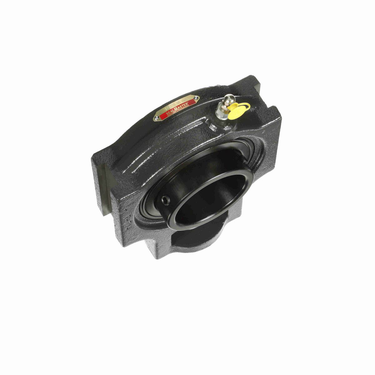 Sealmaster Mounted Cast Iron Wide Slot Take Up Ball Bearing - 52100 Bearing Steel, Black Oxided - Setscrew Lock - ST-216
