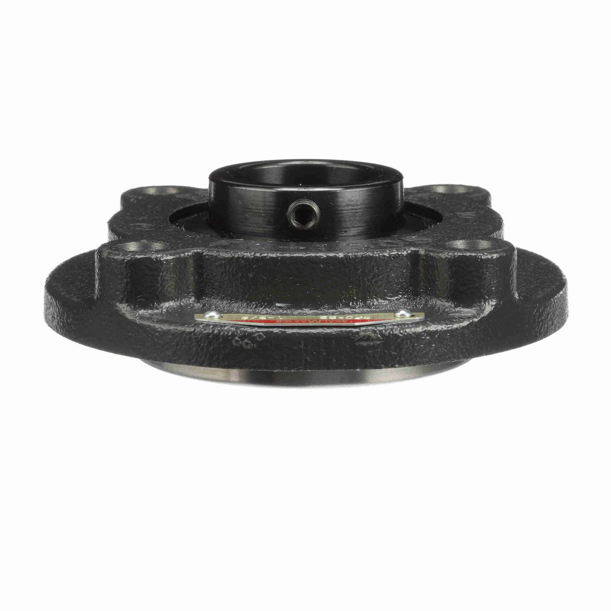 Sealmaster Mounted Cast Iron Flange Cartridge Ball Bearing - 52100 Bearing Steel, Black Oxided - Setscrew Lock - SFC-22