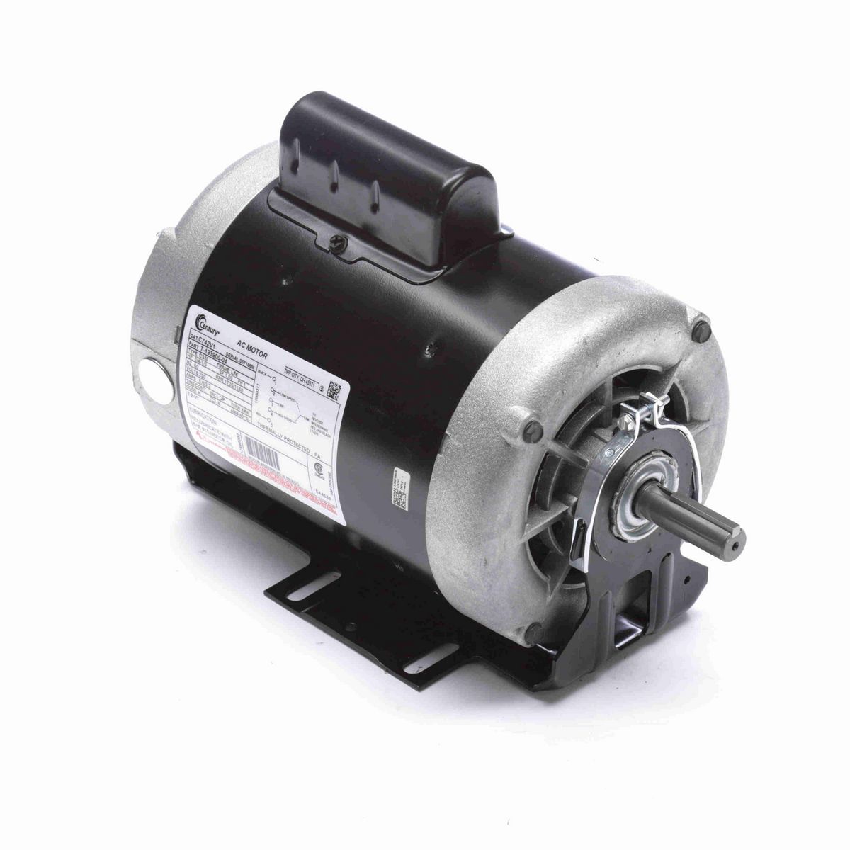 Century Fan and Blower Motor, 3/4-1/3 HP, 1 Ph, 60 Hz, 230 V, 1800 RPM, L56 Frame, DP - C742V1