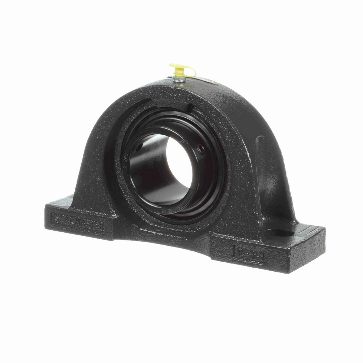 Sealmaster Mounted Cast Iron Two Bolt Pillow Block Ball Bearing - 52100 Bearing Steel, Black Oxided - Setscrew Lock - NP-38C