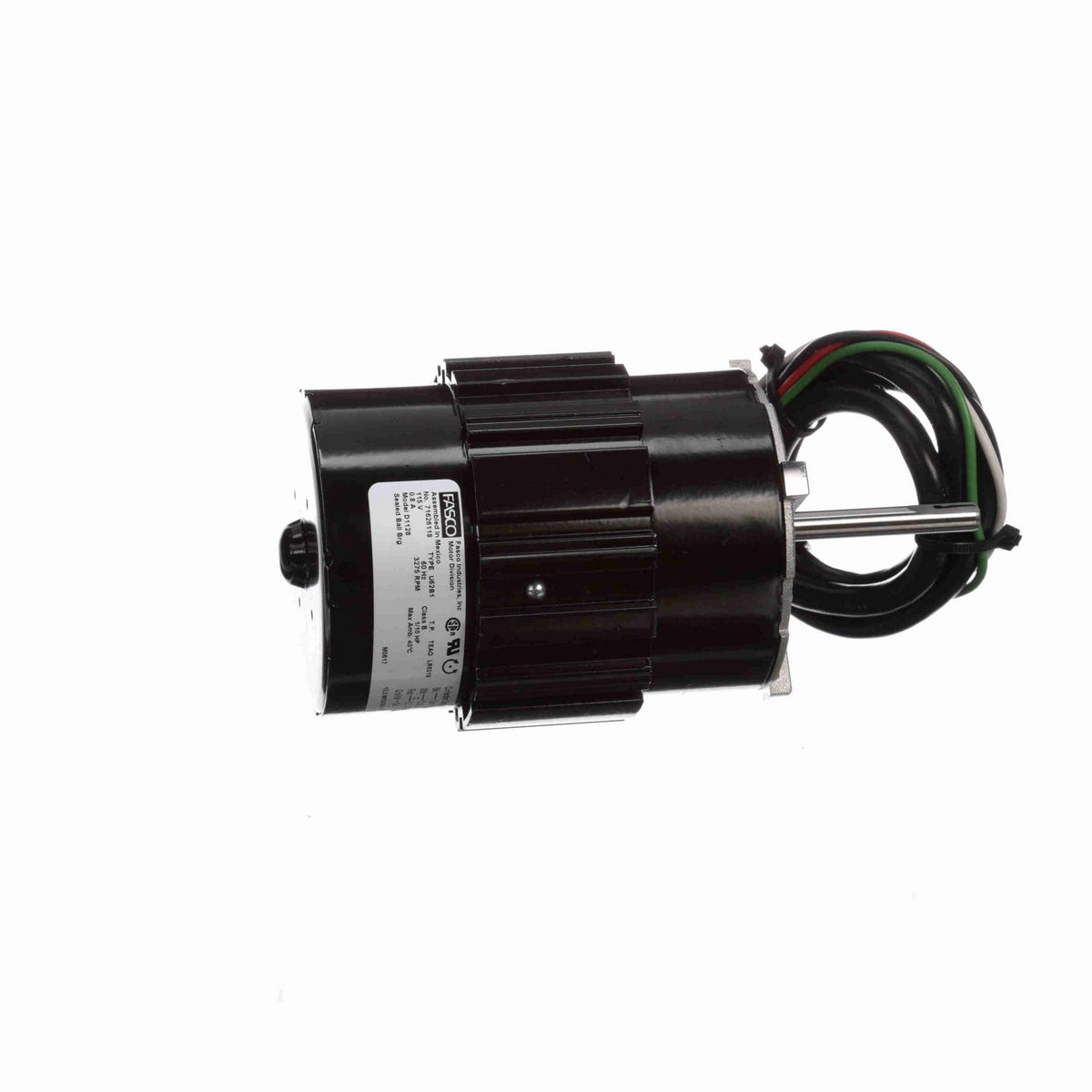 FASCO OEM Replacement Motor, 1/10 HP, 1 Ph, 60 Hz, 115 V, 3275 RPM, 1 Speed, 3.3" Diameter, TEAO - D1128