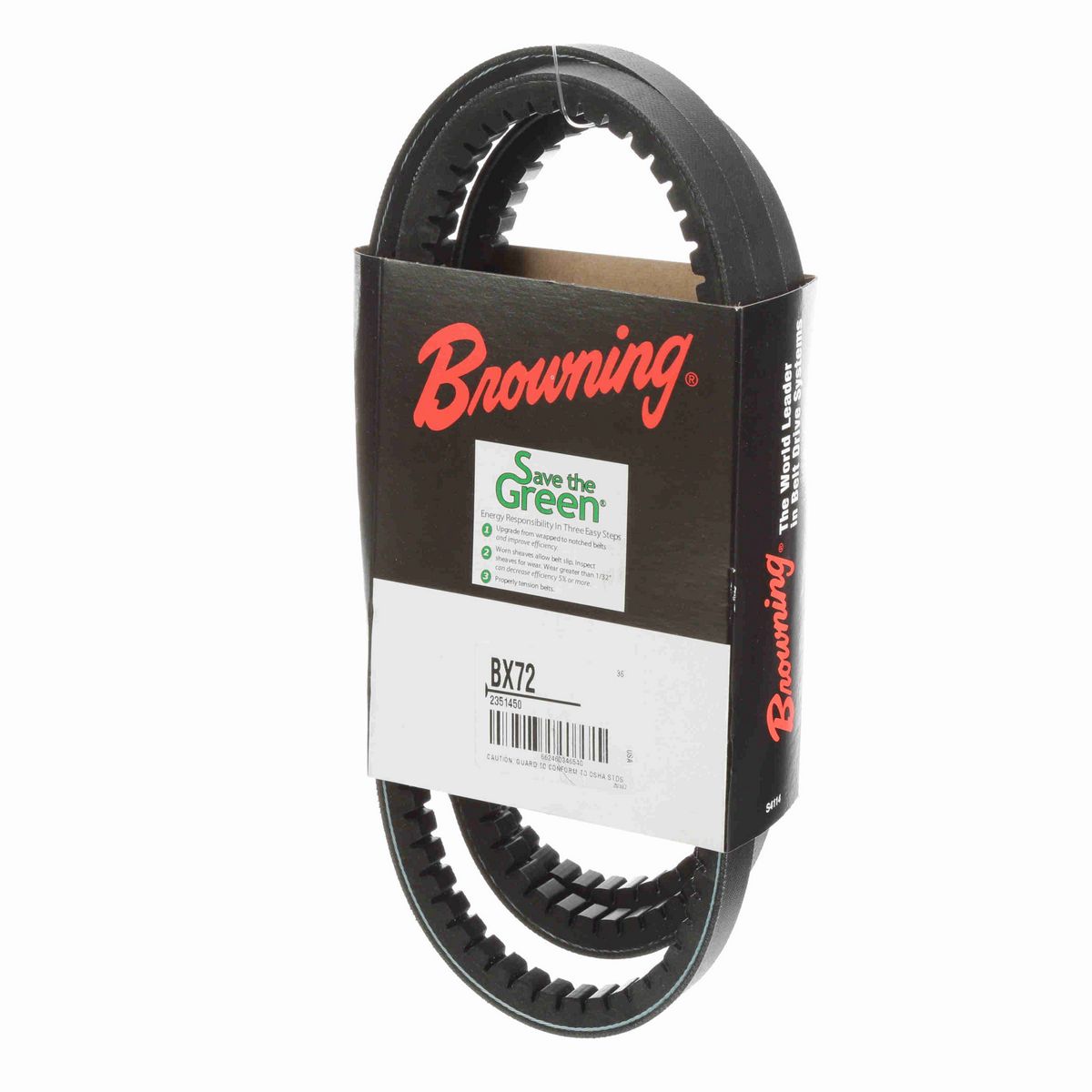 Browning EPDM Notched Belt 98% Efficient - BX72