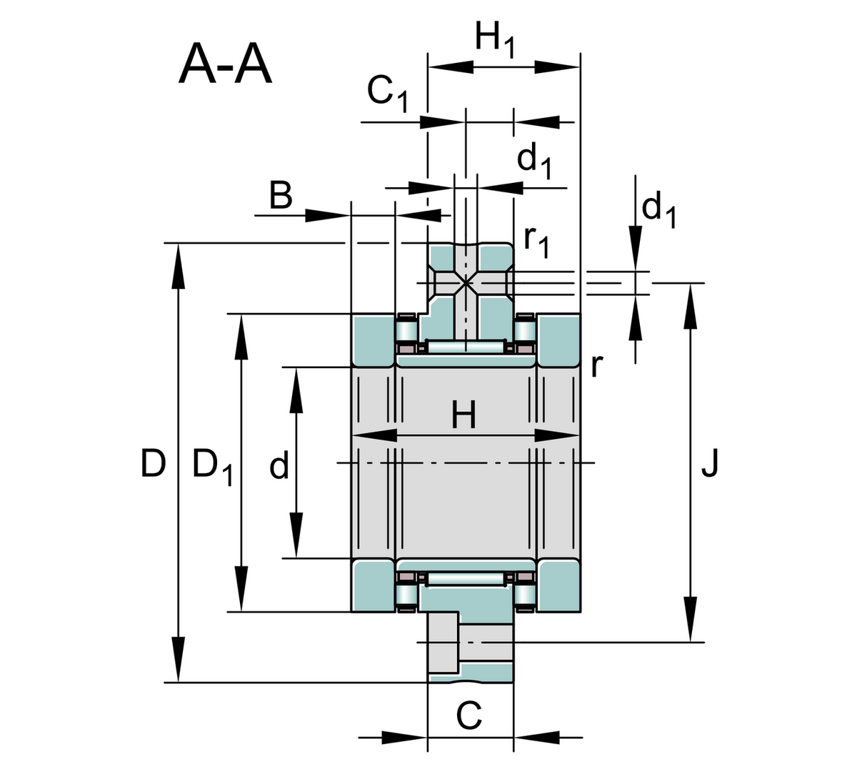 Комбинированный подшипник с короткими цилиндрическими и игольчатыми роликами INA ZARF3590-TV