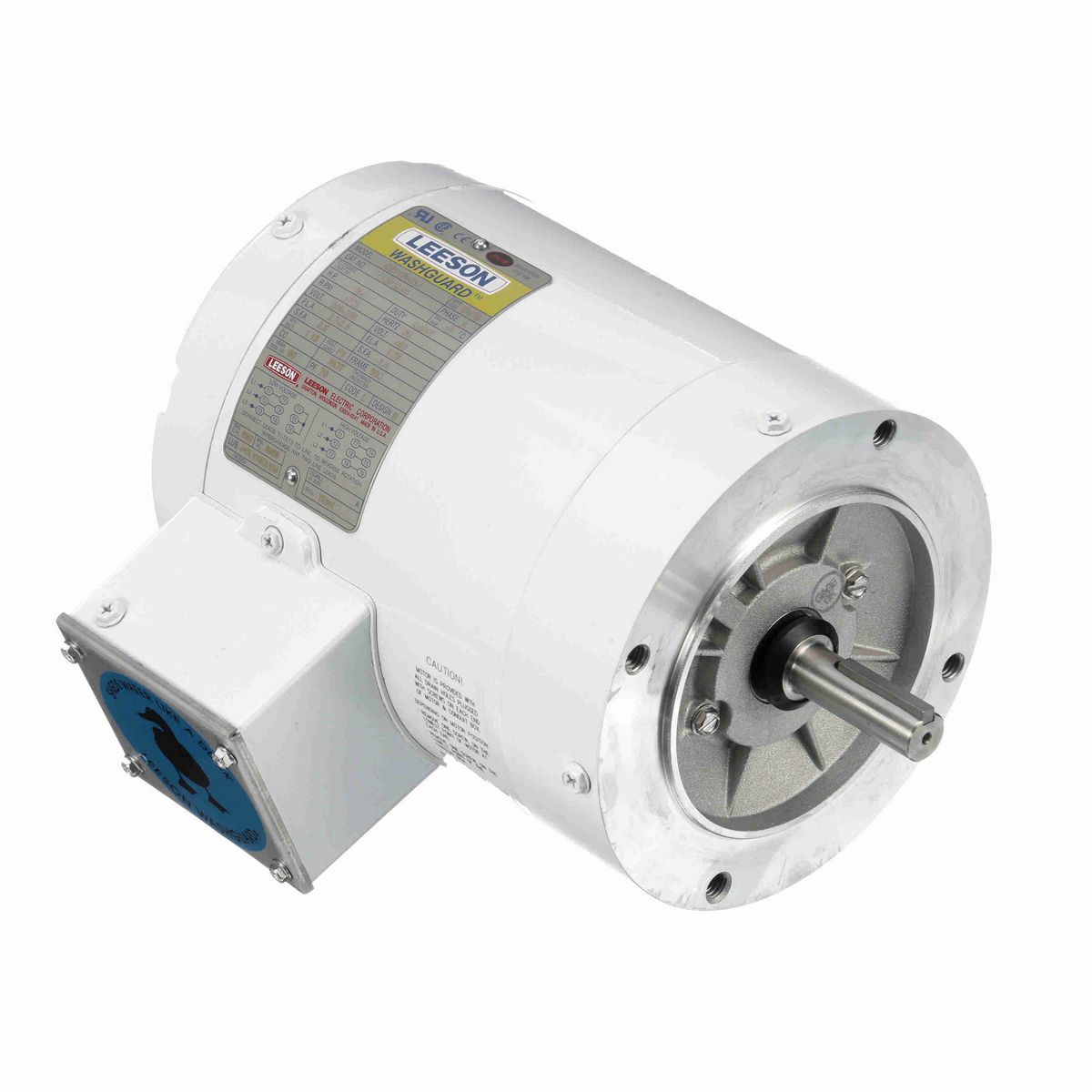 LEESON White Duck™ General Purpose Motor, 0.75 HP, 3 Ph, 60 Hz, 230/460 V, 1800 RPM, 56C Frame, TENV - 113019.00