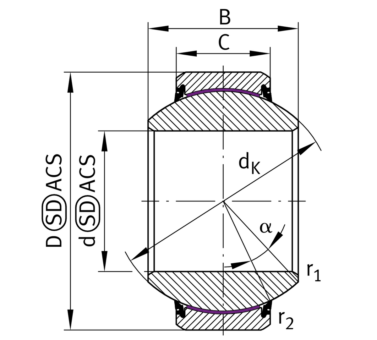 Сферический шарнирный подшипник INA GE160-FW-2RS
