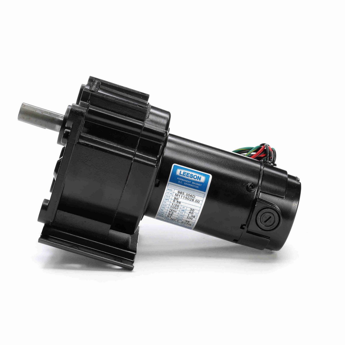 LEESON Parallel Shaft Gearmotor, 0.05 HP, 90 V, 51 RPM, 30 Frame, TENV - M1115028.00