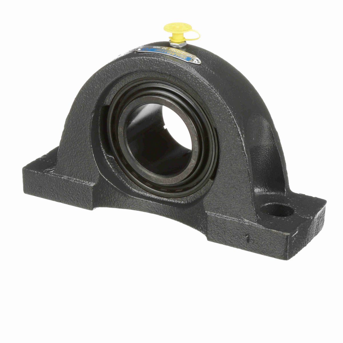 Sealmaster Mounted Cast Iron Two Bolt Pillow Block Ball Bearing - 52100 Bearing Steel, Black Oxided - Concentric Lock - NP-210TMC