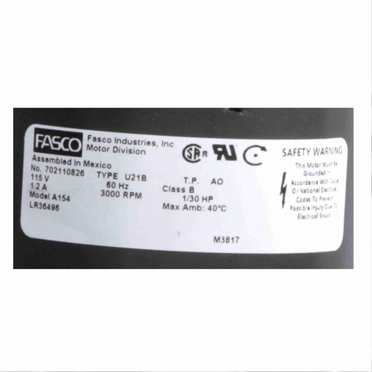 FASCO Round Outlet Shaded Pole OEM Replacement Draft Inducer Blower, 115 Volts, Flange: Yes - A154