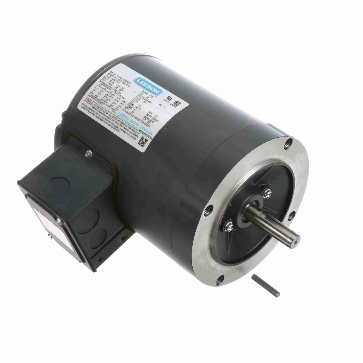 LEESON General Purpose Motor, 0.50 HP, 3 Ph, 60 Hz, 230/460 V, 1800 RPM, 56C Frame, TENV - 119392.00