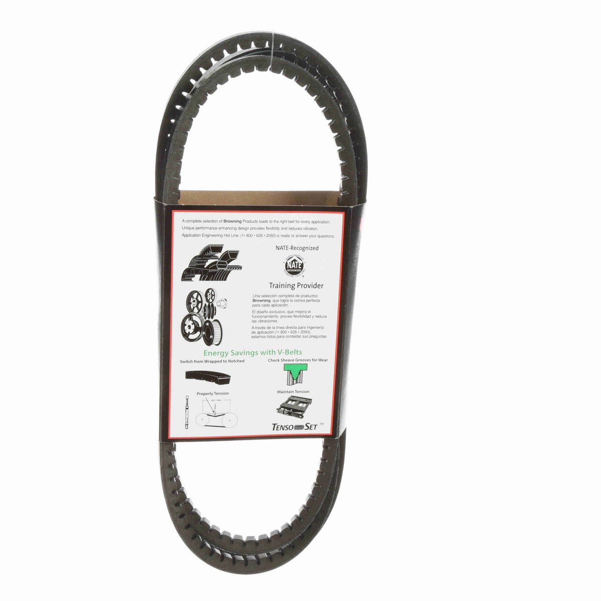 Browning EPDM Notched Belt 98% Efficient - AX93