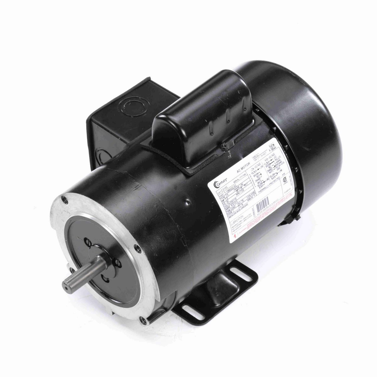 Century General Purpose Farm Duty Motor, 1.0 HP, 1 Ph, 60 Hz, 230/115 V, 1800 RPM, L56 Frame, TEFC - C313C