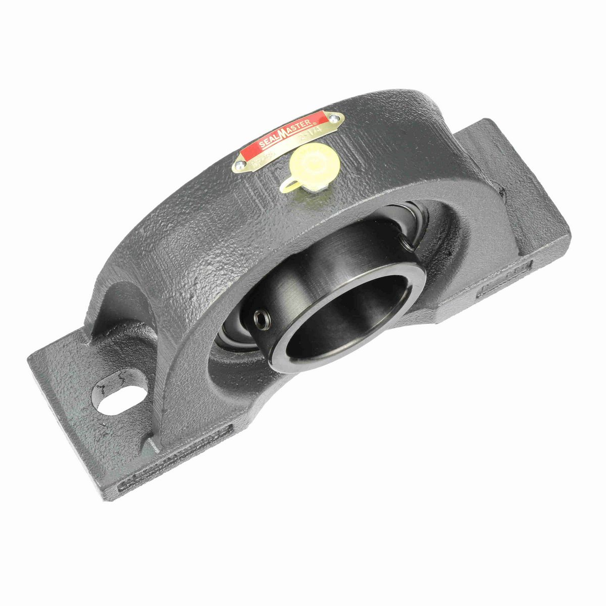 Sealmaster Mounted Cast Iron Two Bolt Pillow Block Ball Bearing - 52100 Bearing Steel, Black Oxided - Setscrew Lock - NP-36